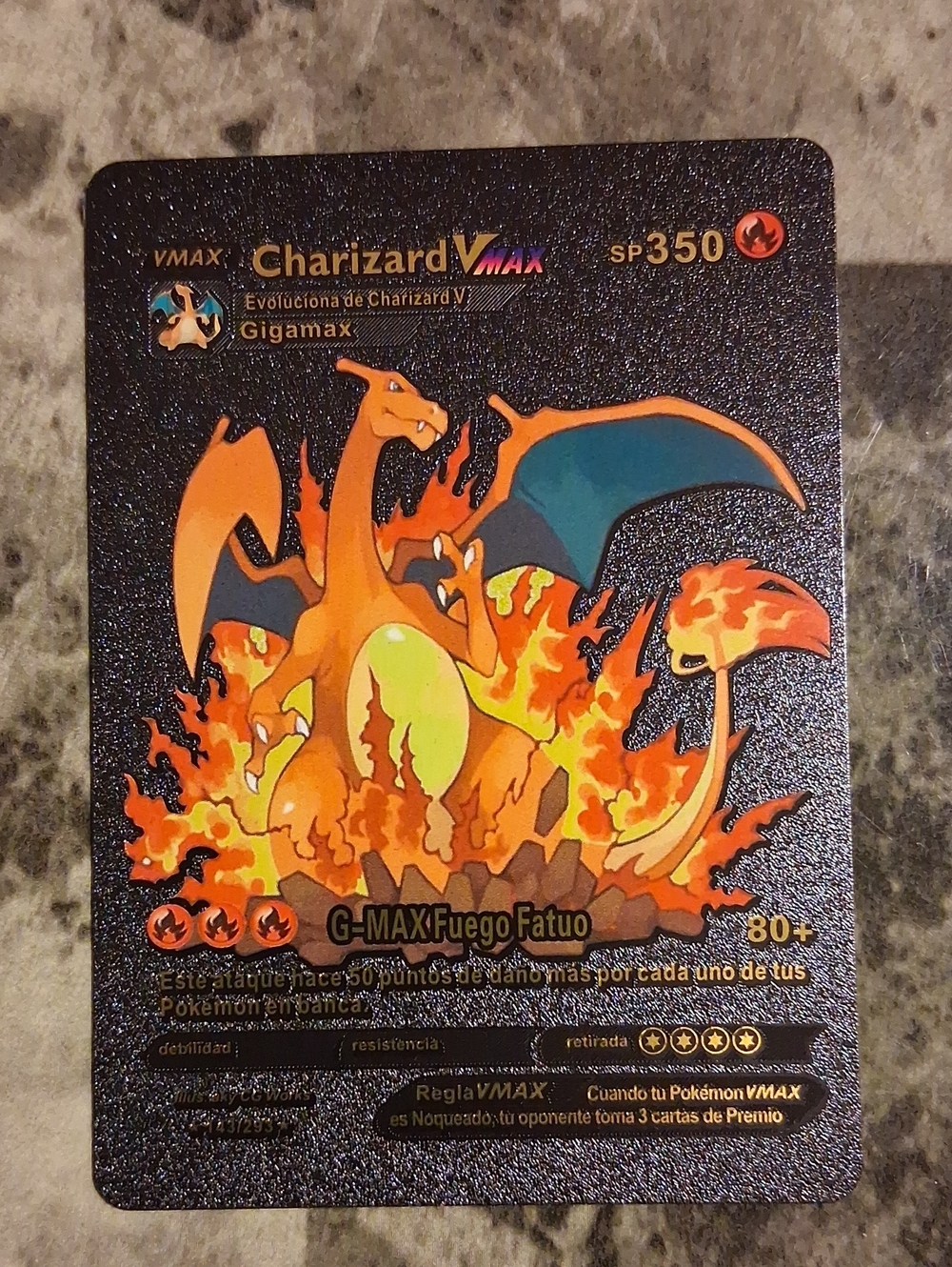 Charizard VMAX Gigamax Pokémon Card - Orange, Yellow, Teal Accents